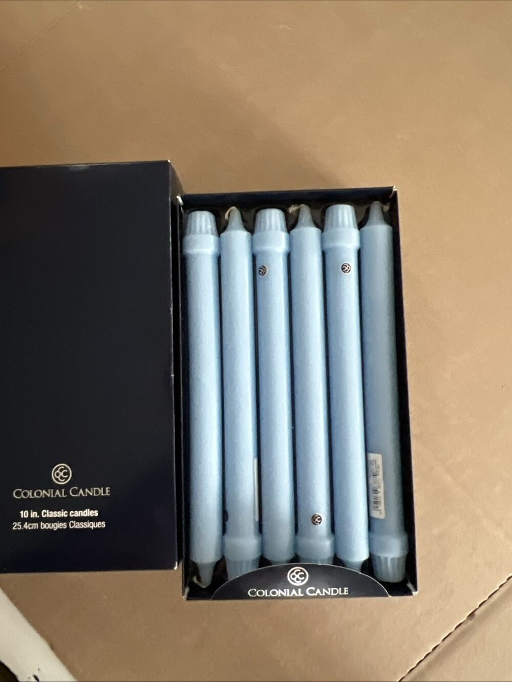 Colonial Candle 10 Inch Taper Candle Traditional Classic Coastal New In Box 12pc